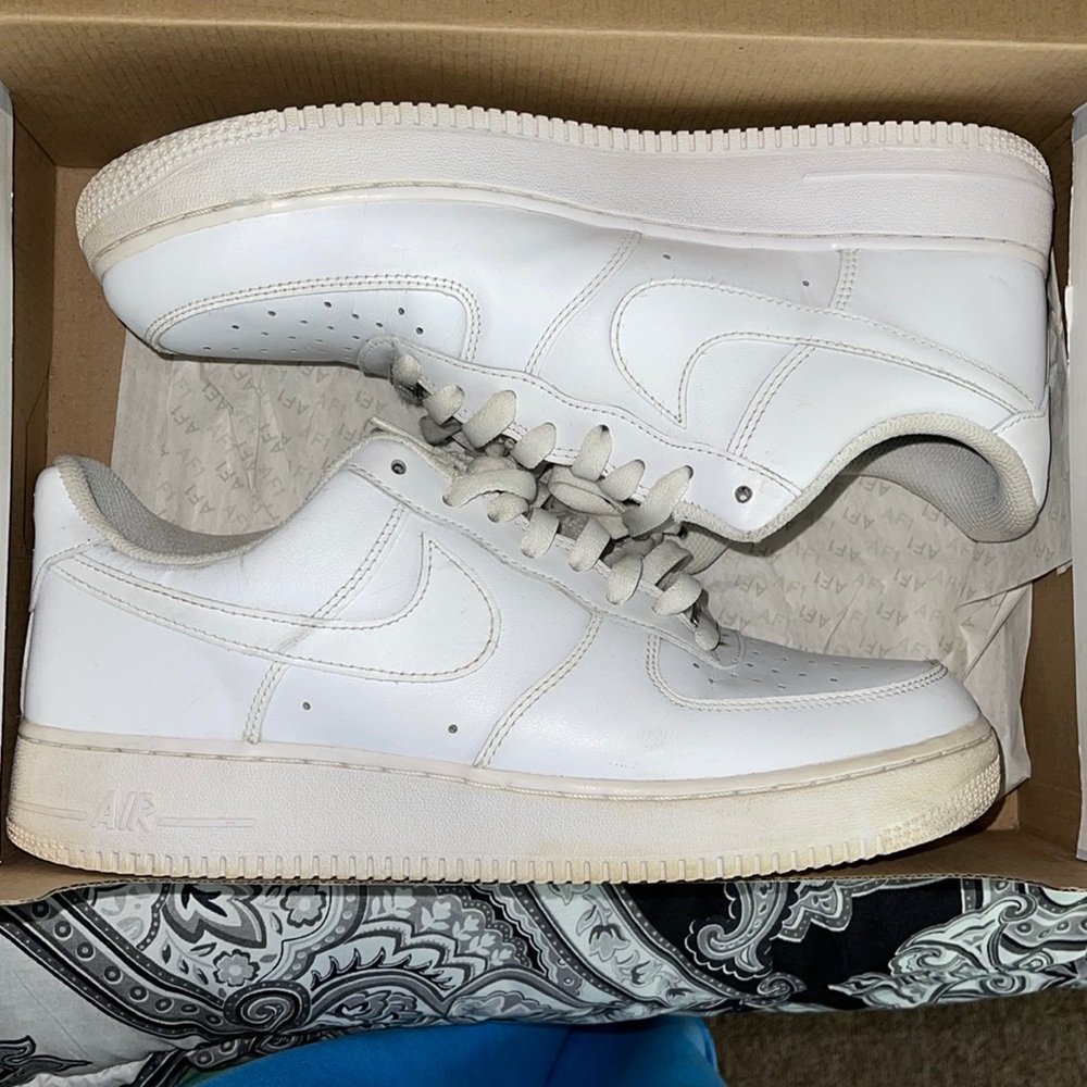 Nike white Air Force ones men’s